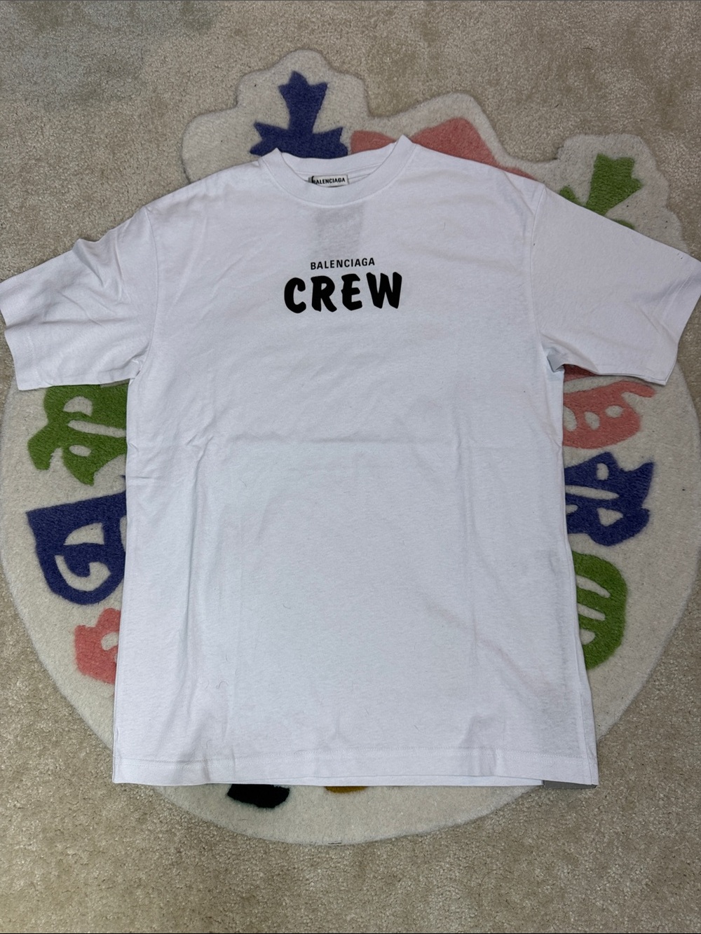 Balenciaga White Crew Graphic Short-Sleeve Tee